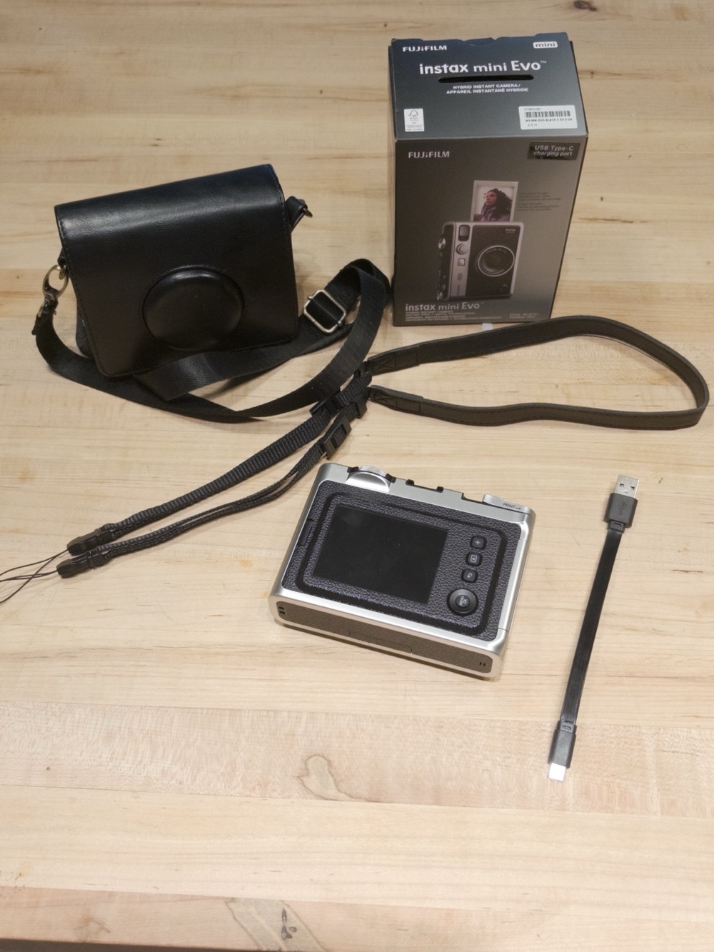 Fujifilm Instax Mini Evo Instant Camera - Silver with Black Accents